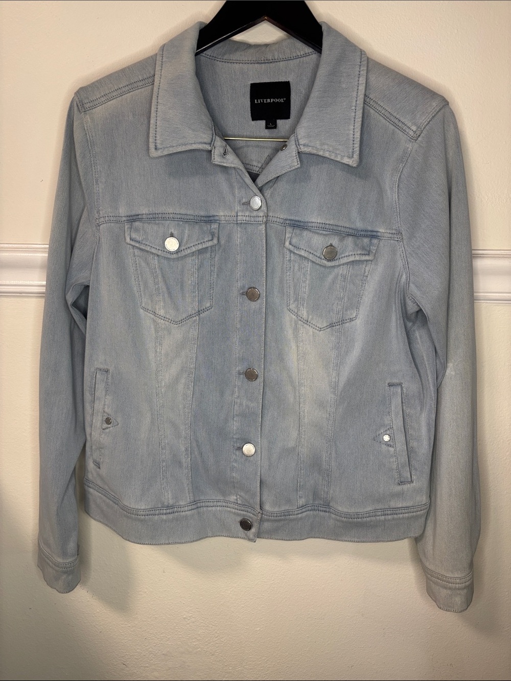 Liverpool Pale Blue Denim Jean Jacket Size Large - Picture 2 of 10